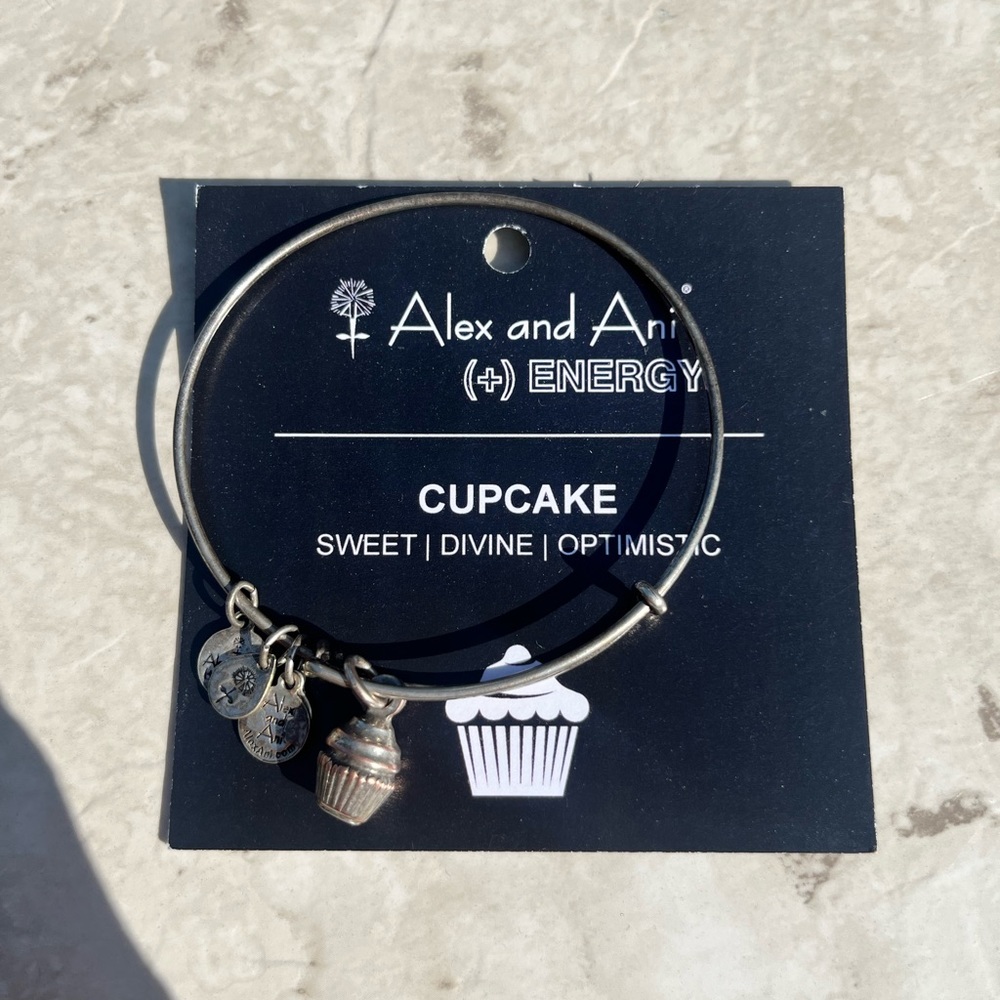 Alex and Ani cupcake bangle, silver